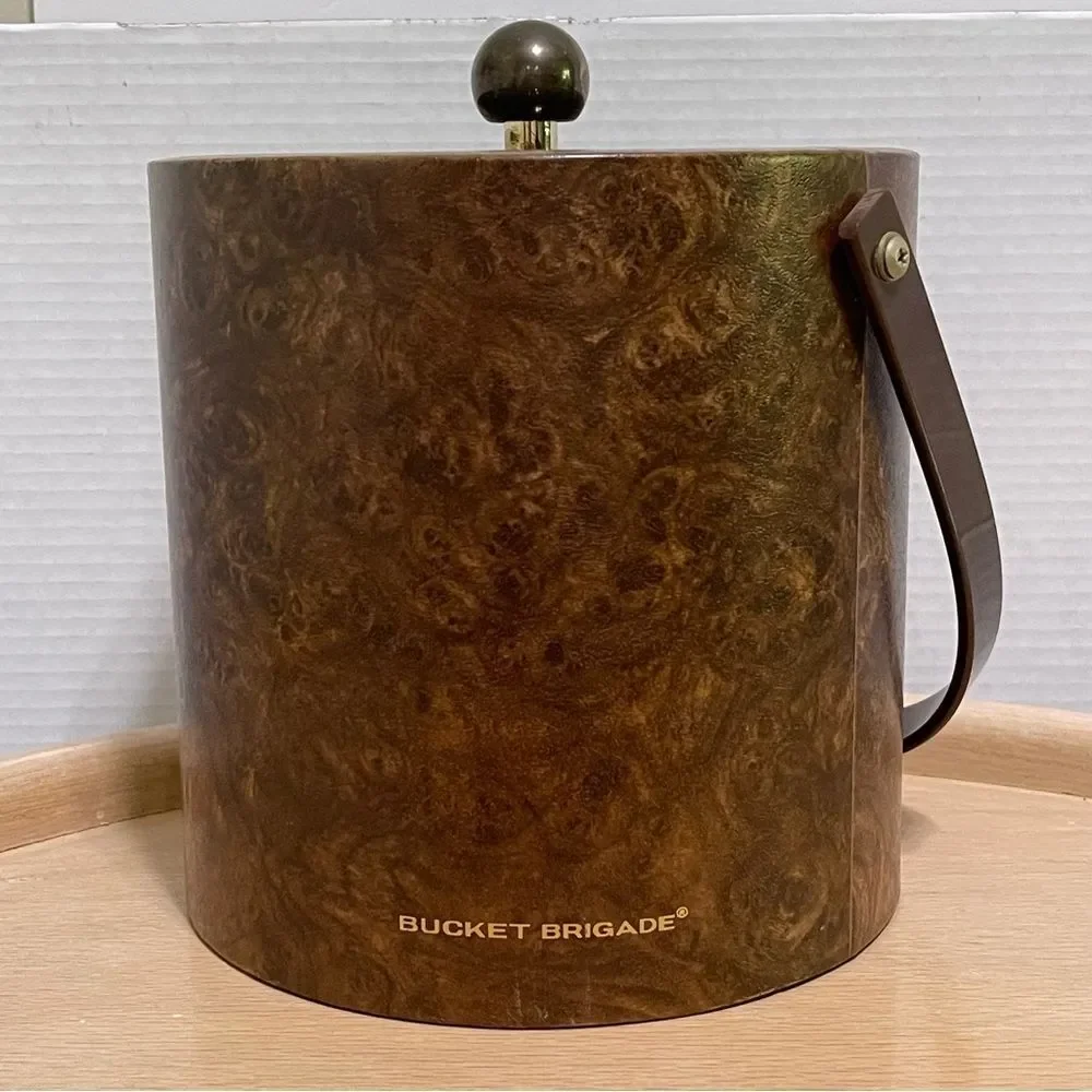 Vintage Morgan Designs Bucket Brigade Ice Bucket MCM Retro Marbled Bar Party
